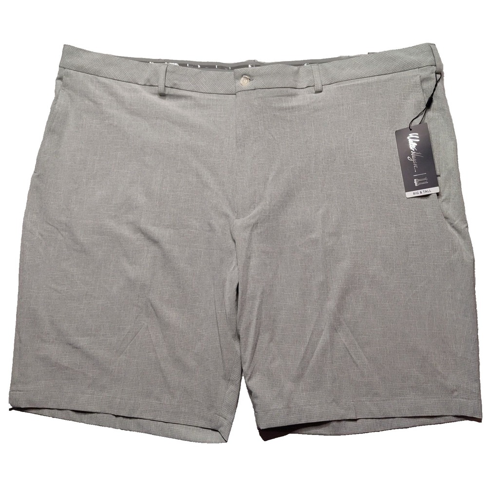 WALTER HAGEN 11 Majors Men Big & Tall 50 Gray Textured Grid  11" Golf Shorts NEW